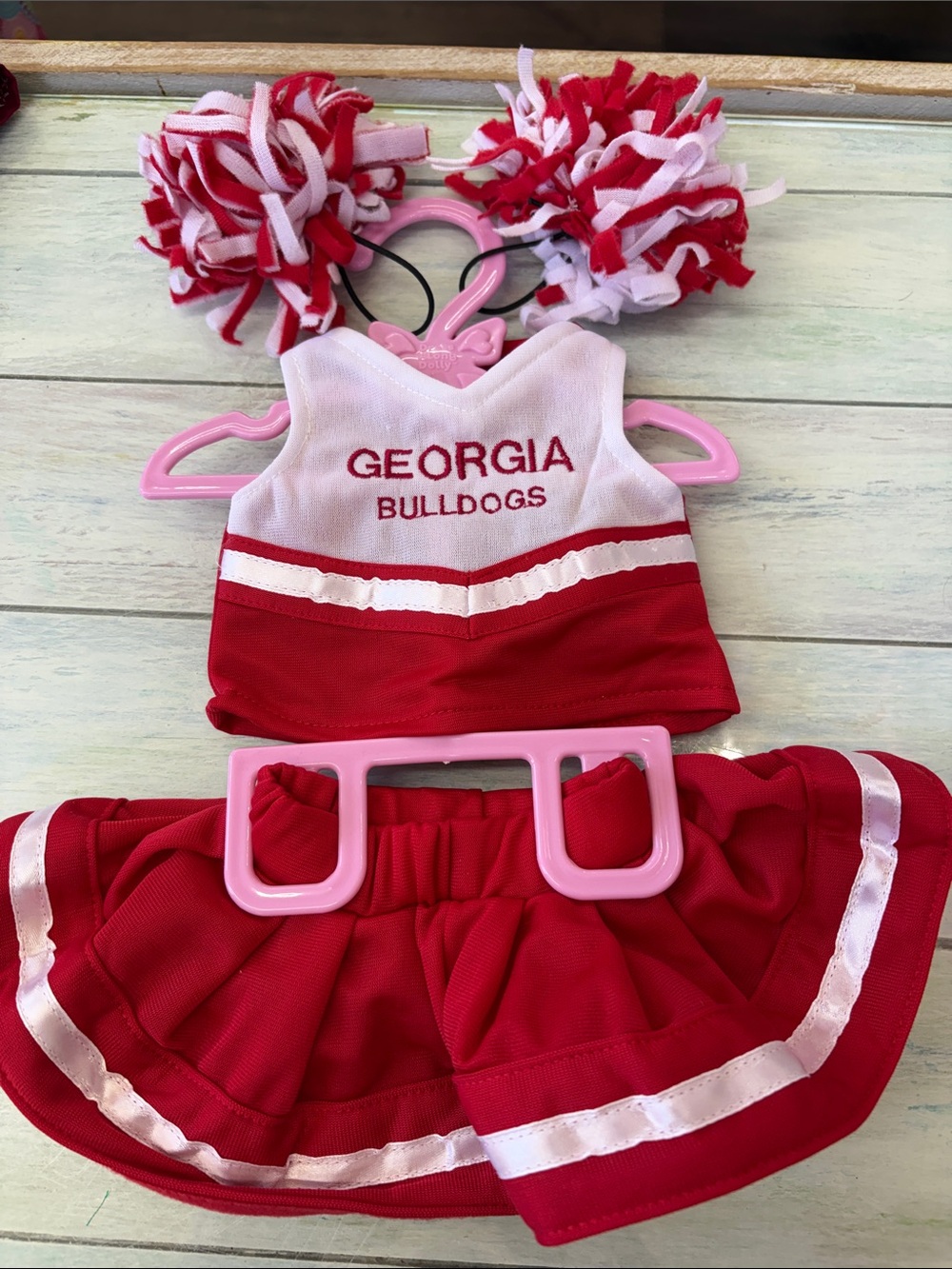 Georgia Bulldogs 18 inch Doll  Red & White Cheerleader Costume